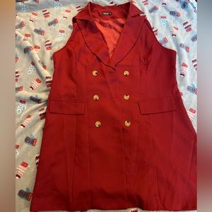 Burgundy knee length vest